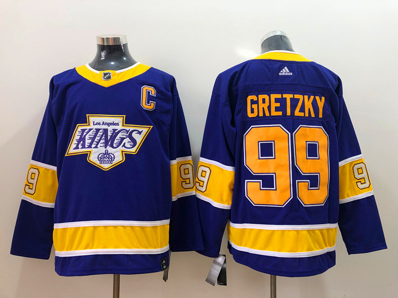 Men's Los Angeles Kings Wayne Gretzky Mitchell #99 Purple Breakaway Jersey